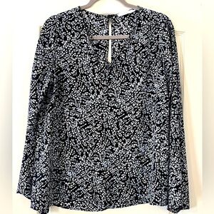 LUSH Black & White 3/4 Sleeve Polyester Blouse Women’s Size Medium